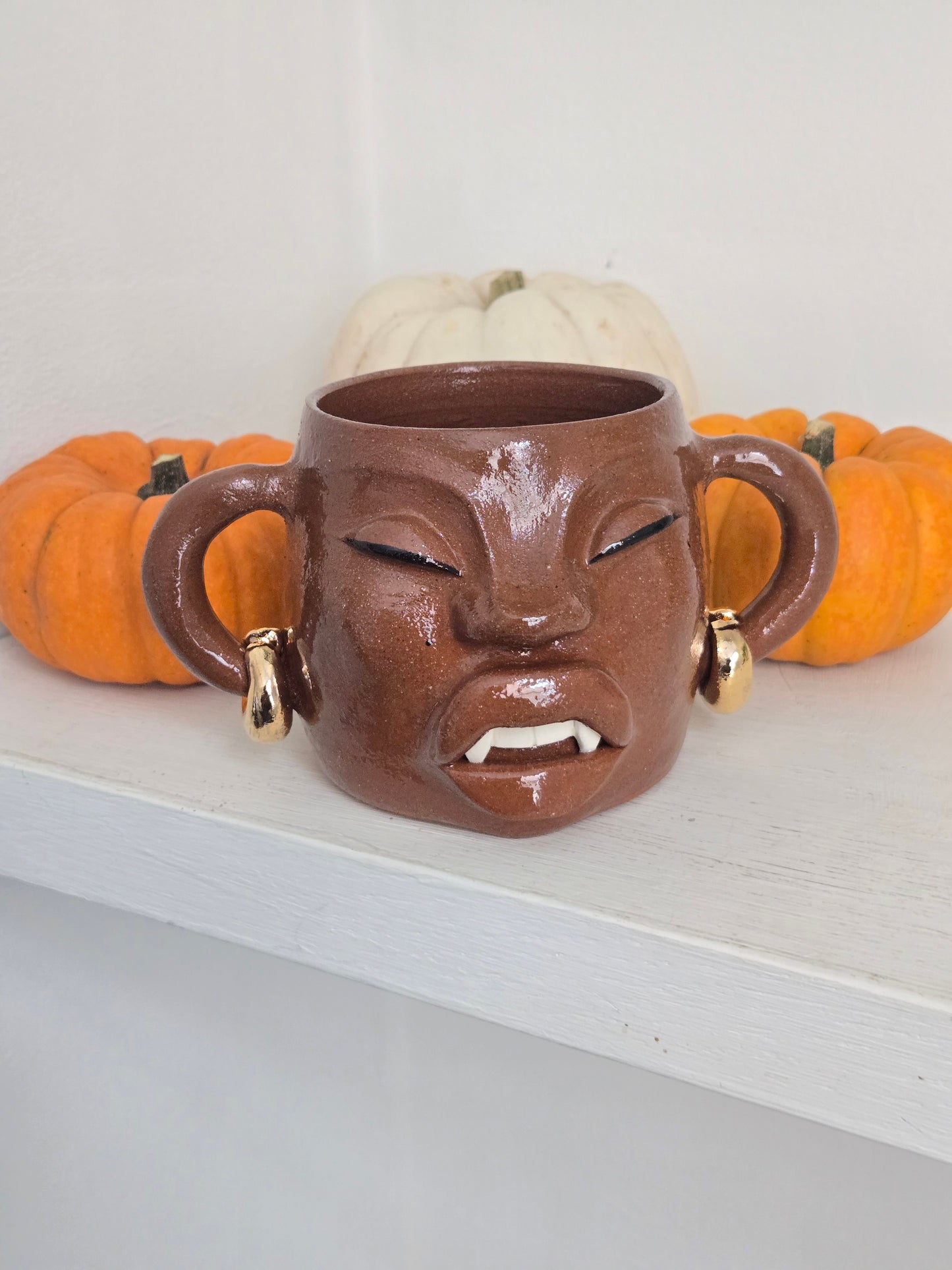 Spooky Fang Mug - Terracotta