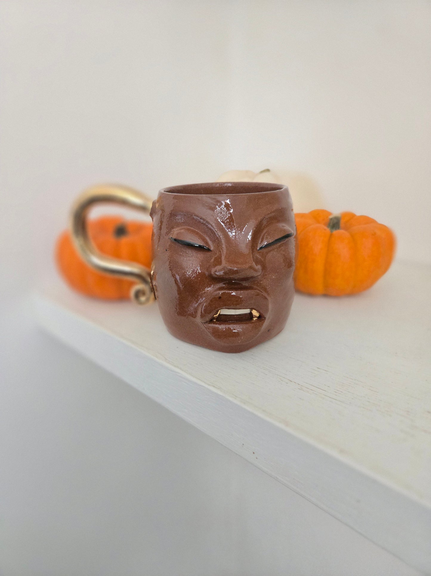 Spooky Gilded Fang Mug - Terracotta