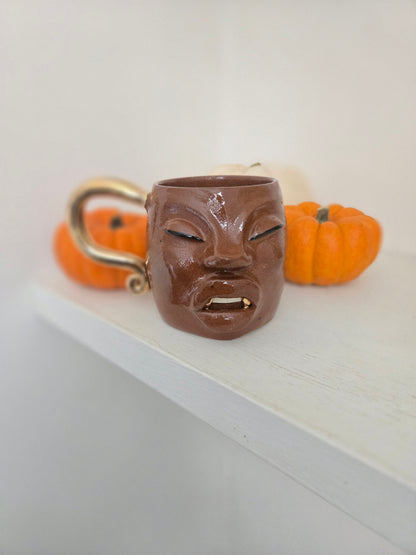Spooky Gilded Fang Mug - Terracotta