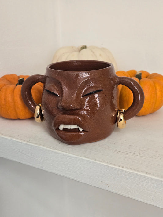 Spooky Fang Mug - Terracotta